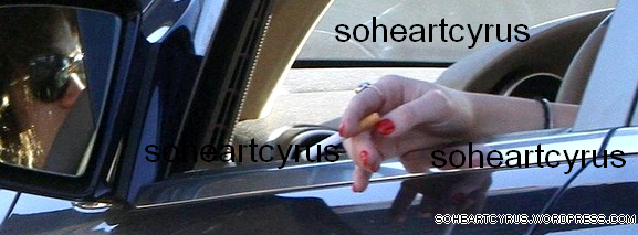 miley cyrus smoking cigarette in car. Miley was spotted smoking
